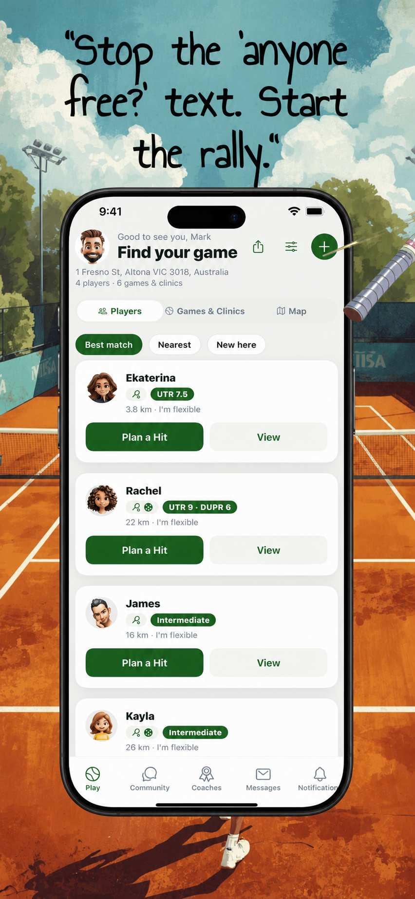 Hitting Partner — find your game