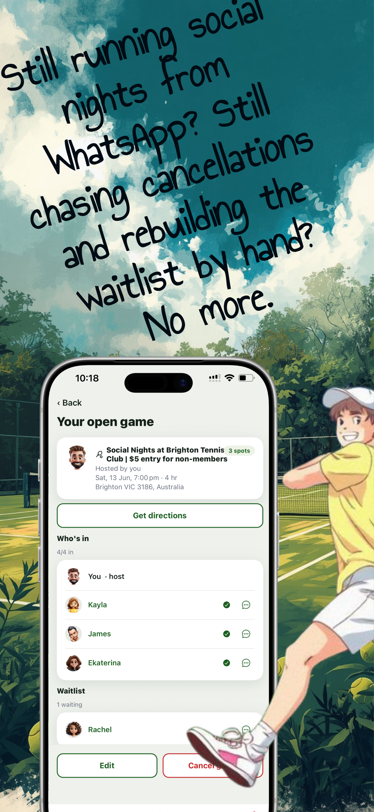 Hitting Partner — live on the court